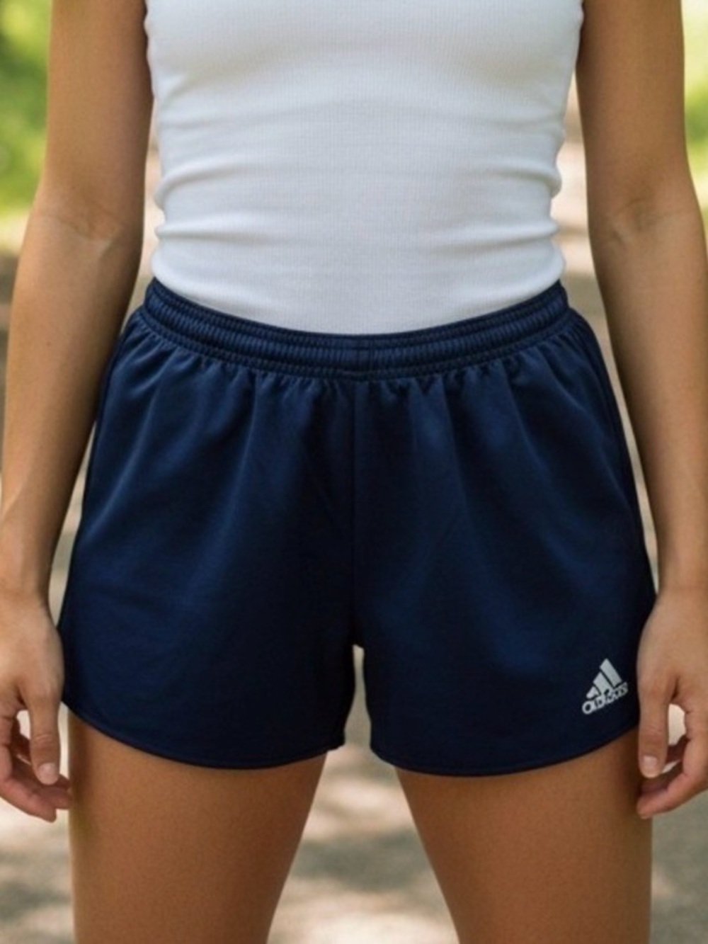 Adidas Blue Aeroready Athletic Shorts Drawstring Workout Running Size M Entrada
